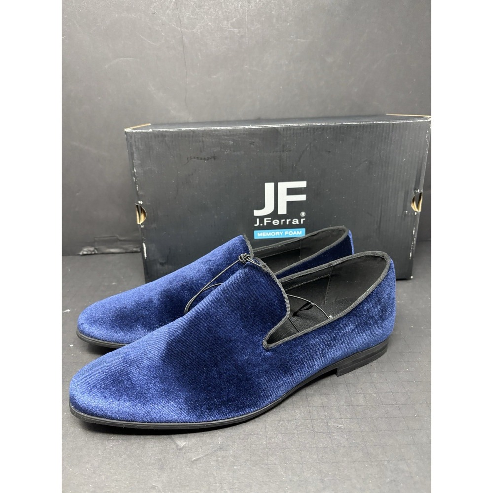 JF J. Ferrar Size 10.5 Medium Navy Velvet Dress Shoes NEW